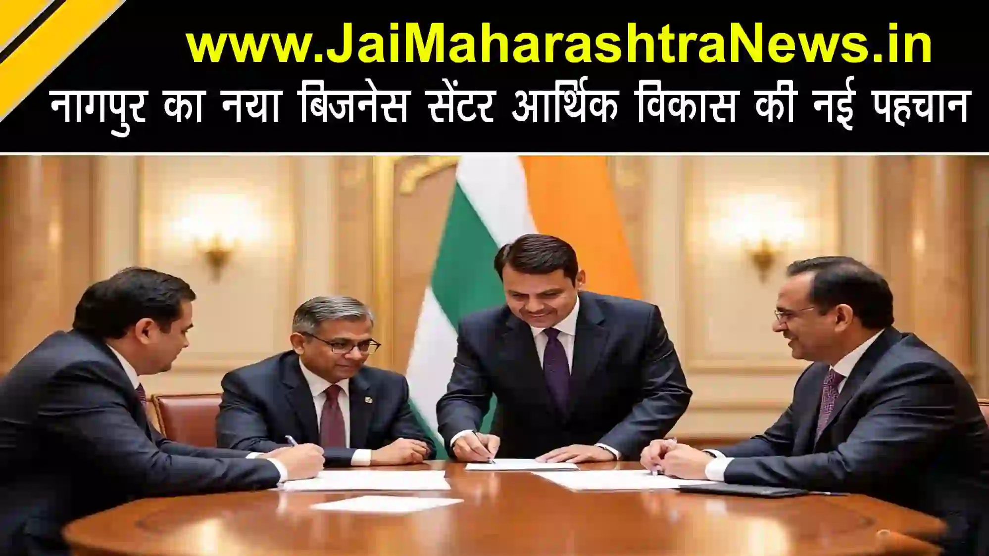 Nagpur International Business Centre MoU signing ceremony with Devendra Fadnavis